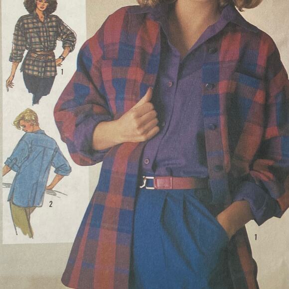 Simplicity 6983 Henry Grethel Pattern Top Miss 6 Button Front Pocket Back Slit - Picture 1 of 5